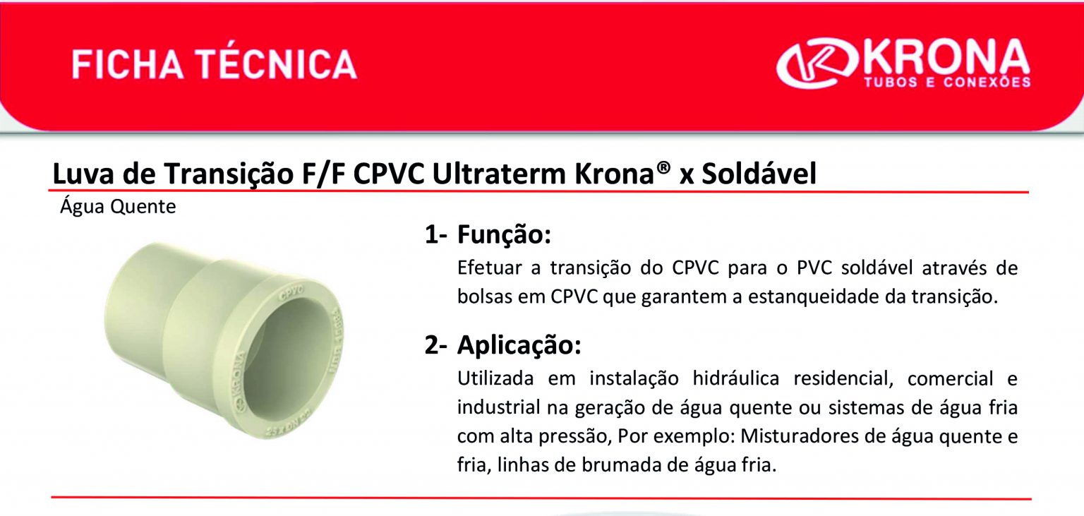 Luva De Transi O F F Cpvc Ultraterm Krona X Sold Vel Krona