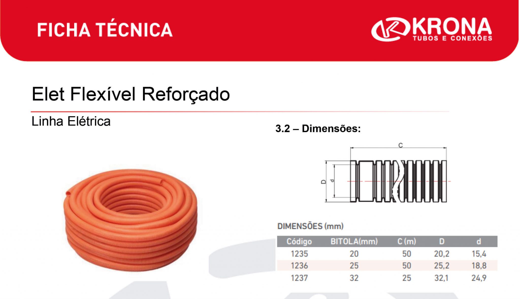 Eletroduto de PVC Corrugado Reforçado Flexível Laje Krona