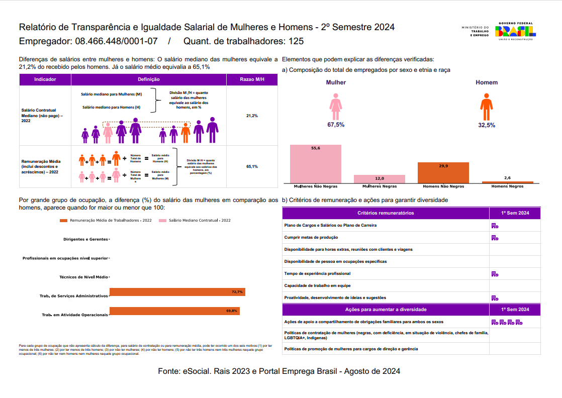 Relatório Equidade Salarial – 2º Sem 2024 – Acessórios