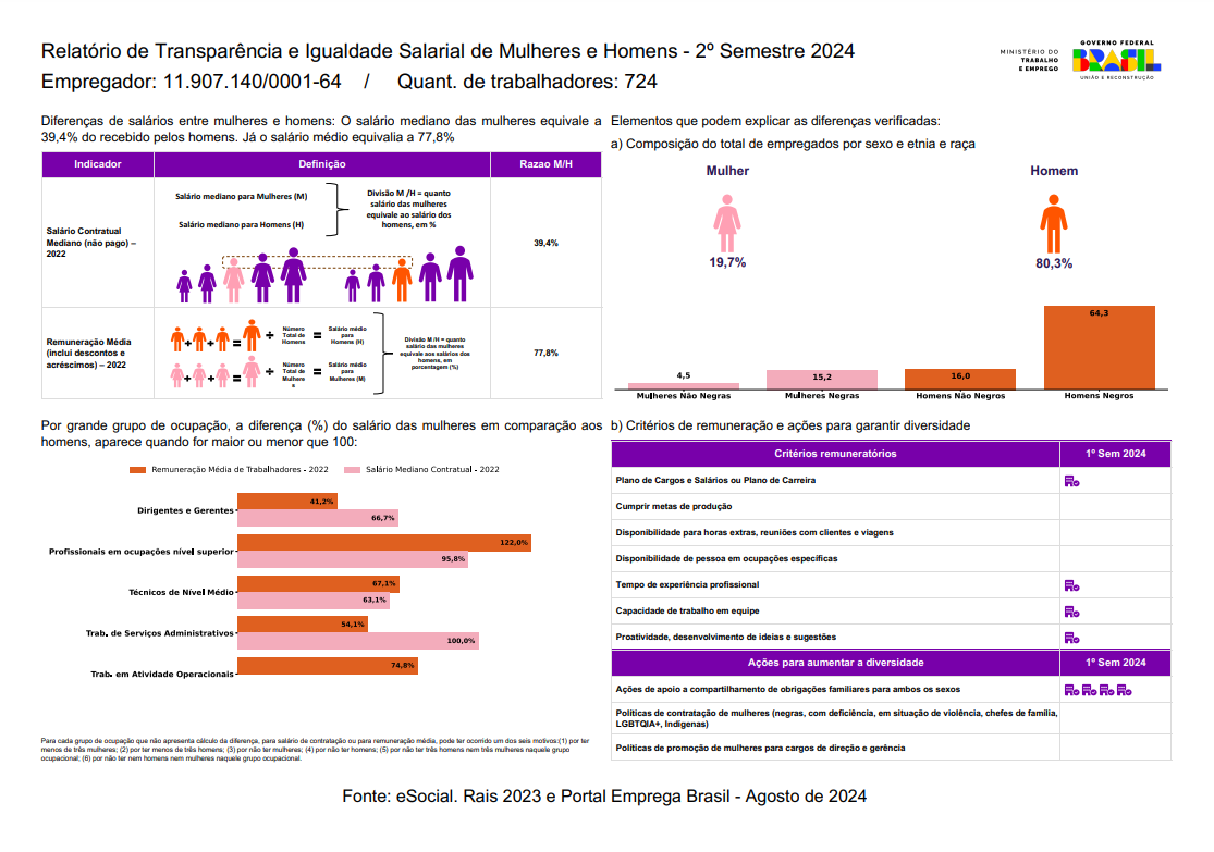 Relatório Equidade Salarial – 2º Sem 2024 – Nordeste